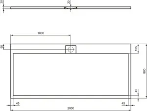 Ideal Standard Duschwanne „UltraFlatSi.life“ 90 × 200 cm in Carraraweiß Ideal Standard Duschwanne „UltraFlatSi.life“ 90 × 200 cm in Carraraweiß