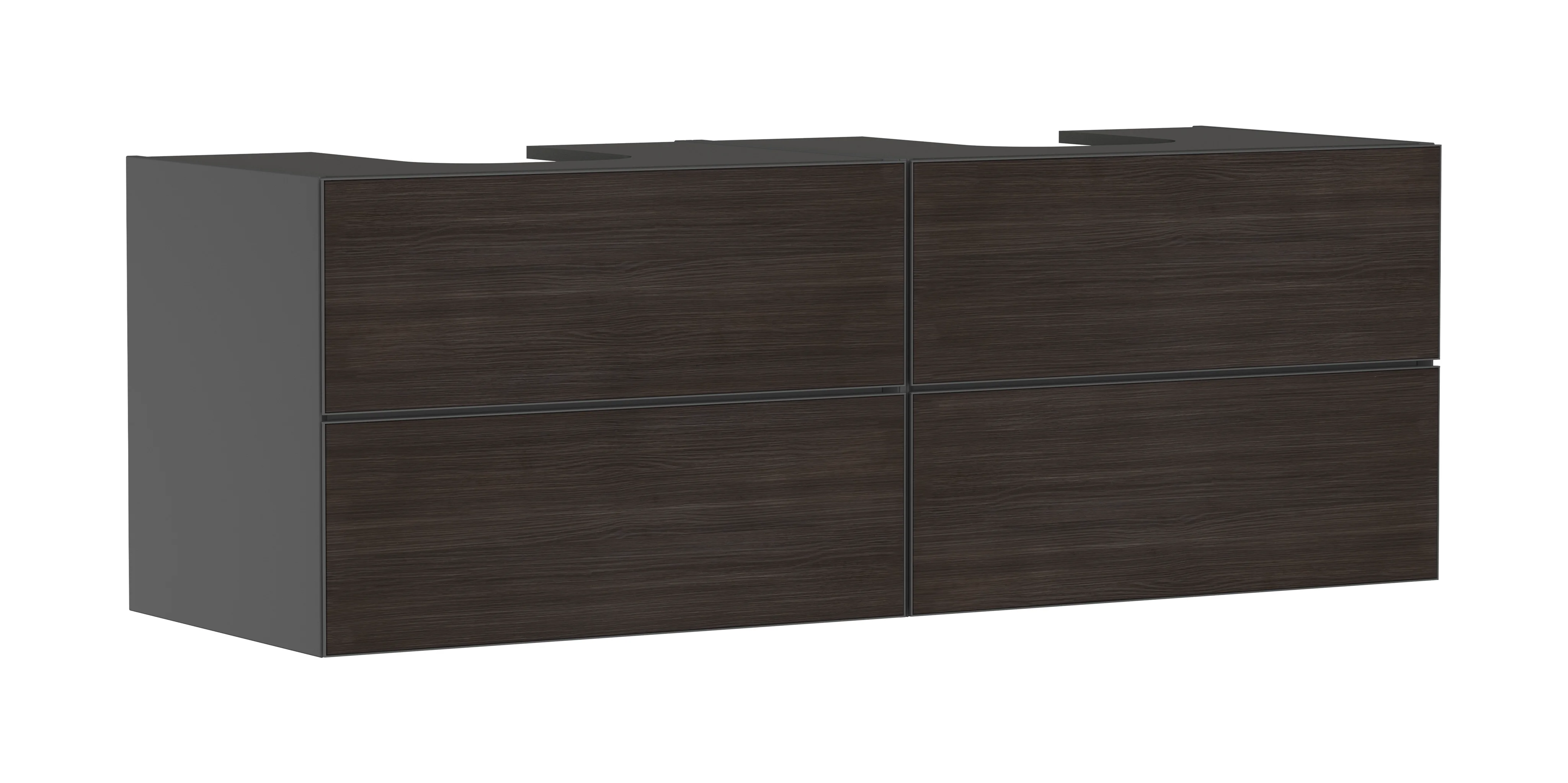 Hansgrohe Xevolos E Waschtischunterschrank Schiefergrau Matt 1570x550 mm mit 4 Schubkästen, griff- und geräuschlos