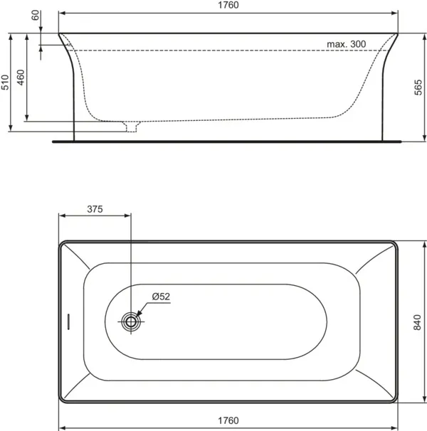 Ideal Standard Badewanne „LaDolceVita“ 84 × 176 cm