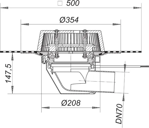 Dachablauf SuperDrain 64 H DallBit, beheizt, DN 70 Dachablauf SuperDrain 64 H DallBit, beheizt, DN 70