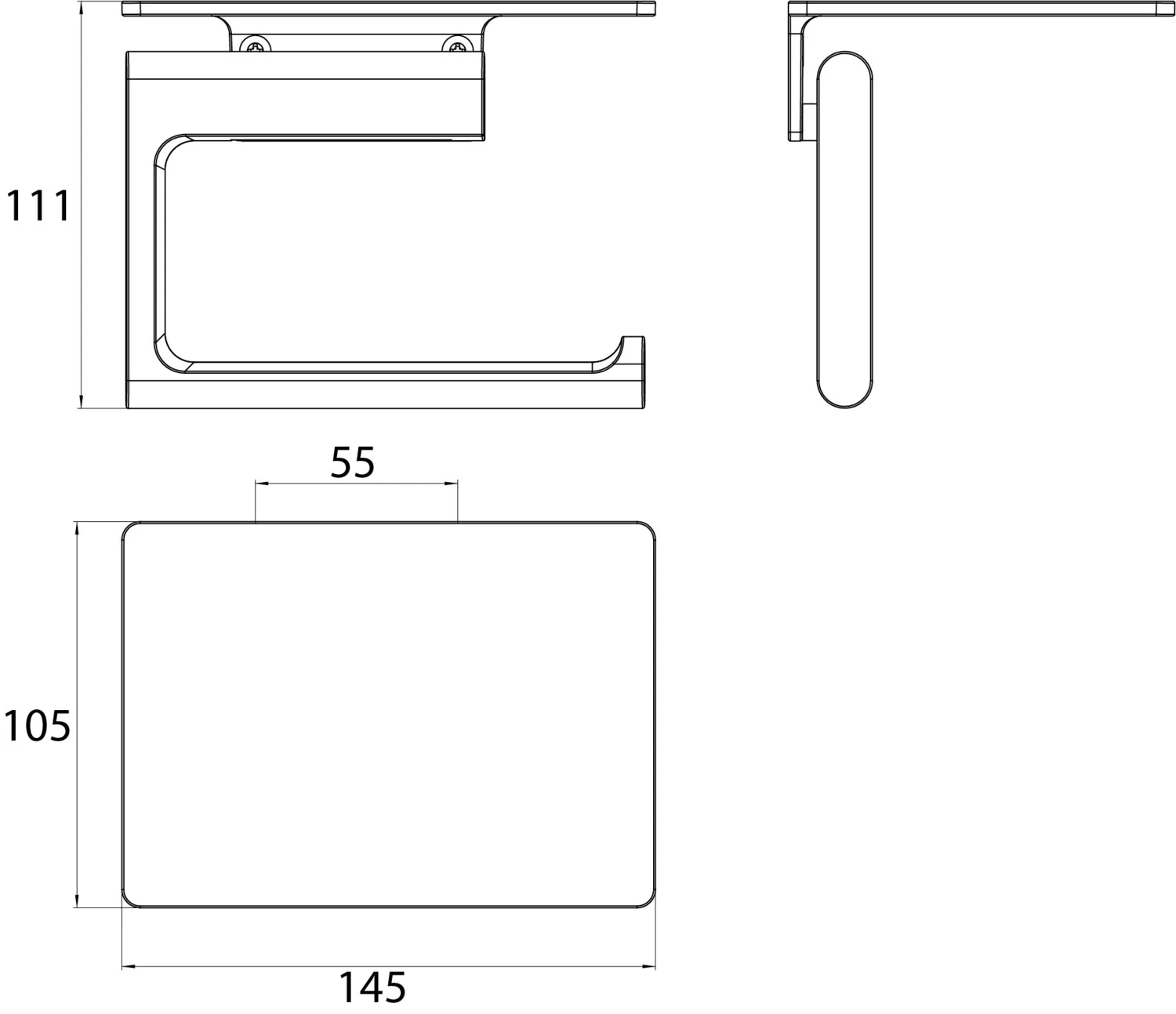 emco Accessoires-Set mit Papierhalter und Ablage „flow“ in chrom, Befestigung verdeckt emco Accessoires-Set mit Papierhalter und Ablage „flow“ in chrom, Befestigung verdeckt