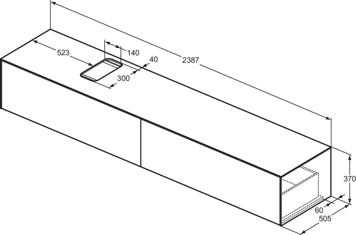 Ideal Standard Waschtischunterschrank „Conca“ 238,7 × 37 × 50,5 cm Eiche hell Furnier Ideal Standard Waschtischunterschrank „Conca“ 238,7 × 37 × 50,5 cm Eiche hell Furnier