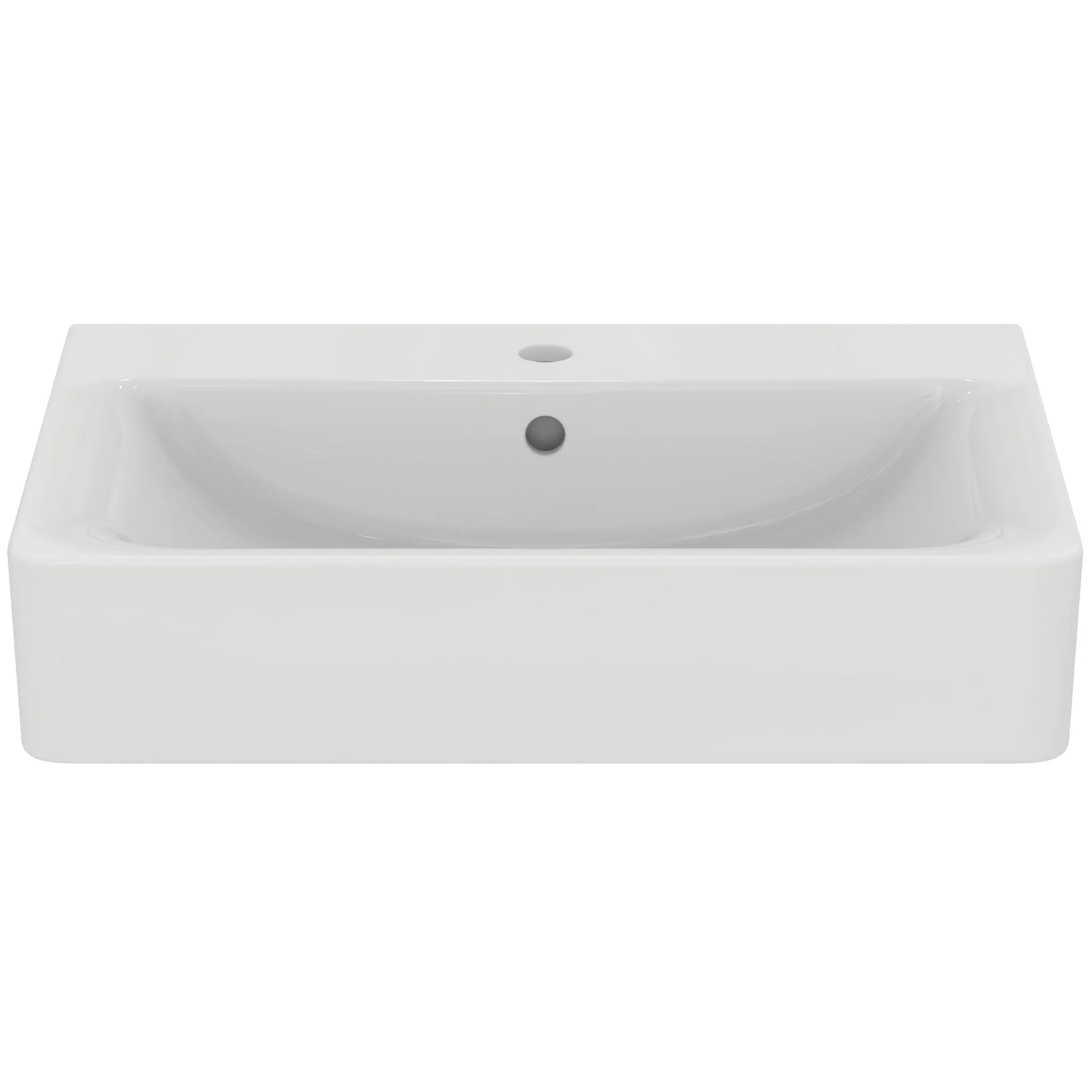 Ideal Standard Waschtisch Connect Cube, 1 Hahnloch, mit Überlauf, Weiß mit Ideal Plus