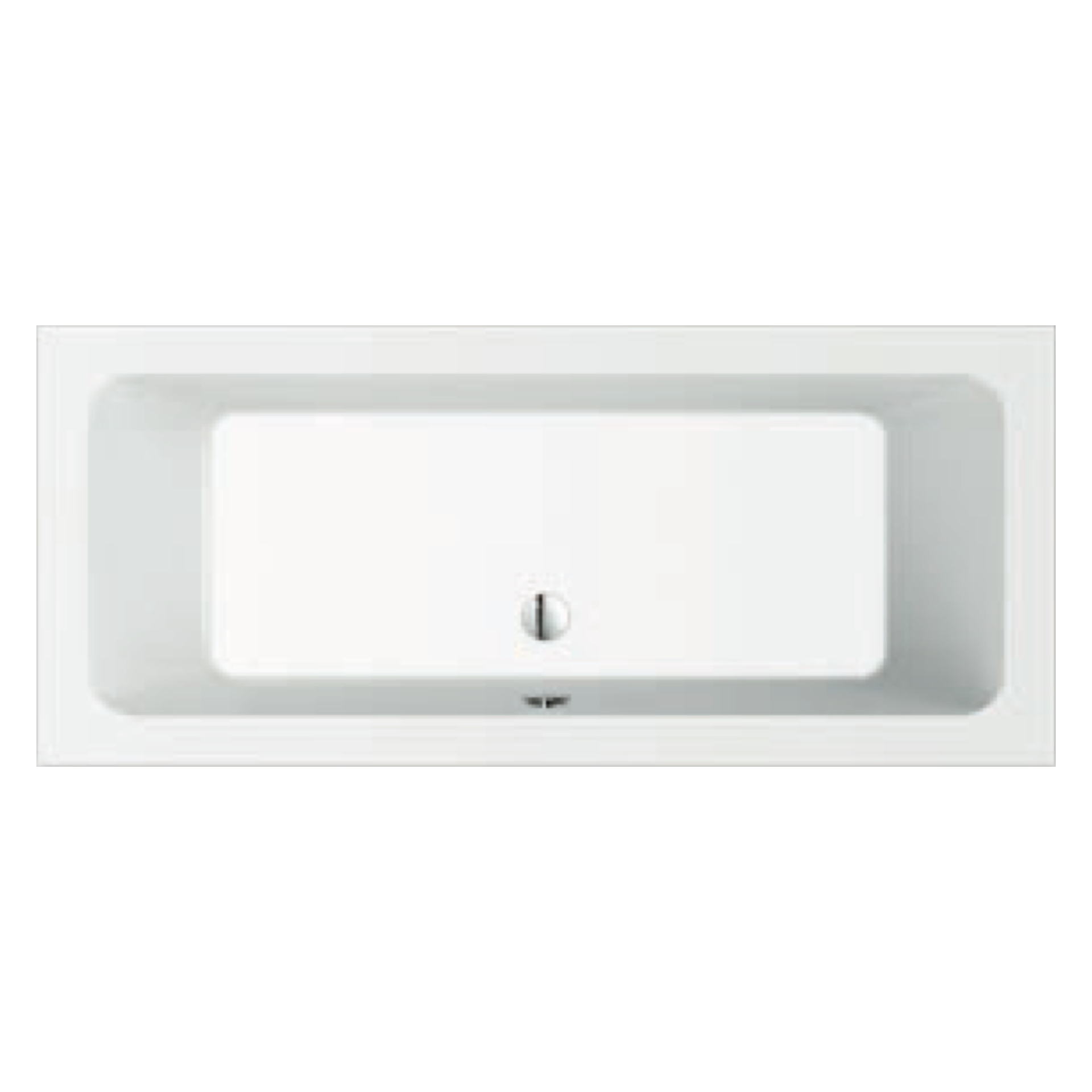 repaBAD Badewanne „Abano“ rechteck 180 × 80 cm, Mittelablauf in Weiß
