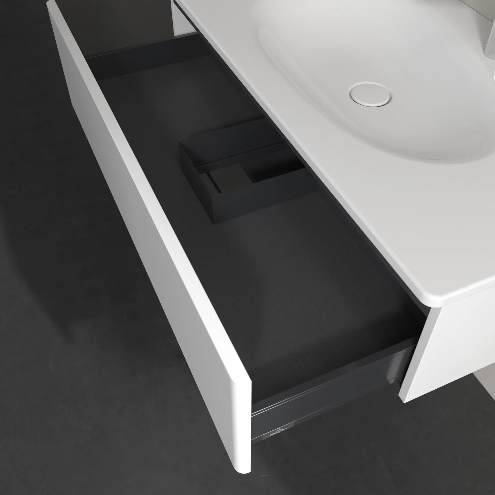 Villeroy & Boch Waschbeckenunterschrank Antao K02, 988x256x493 mm, White Matt Lacquer, 1 Auszug mit SoftClosing und Push-to-open, Wandmontage Villeroy & Boch Waschbeckenunterschrank Antao K02, 988x256x493 mm, White Matt Lacquer, 1 Auszug mit SoftClosing und Push-to-open, Wandmontage