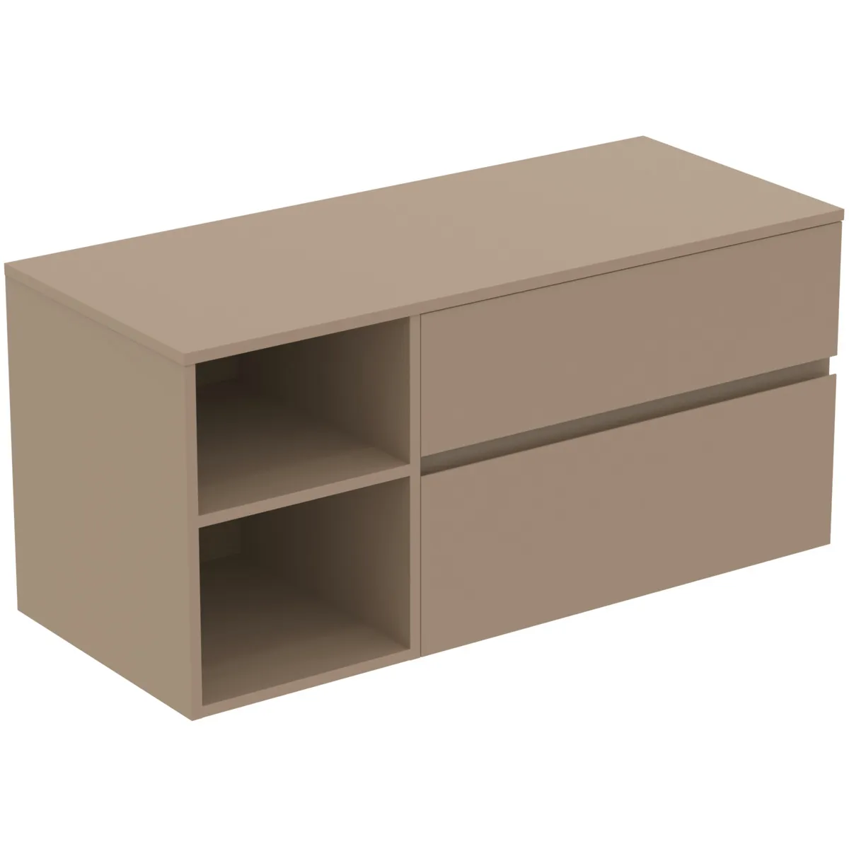 Ideal Standard Waschtischunterschrank Finesse, 1202x505x558mm, 2 Auszüge, Greige matt Ideal Standard Waschtischunterschrank Finesse, 1202x505x558mm, 2 Auszüge, Greige matt