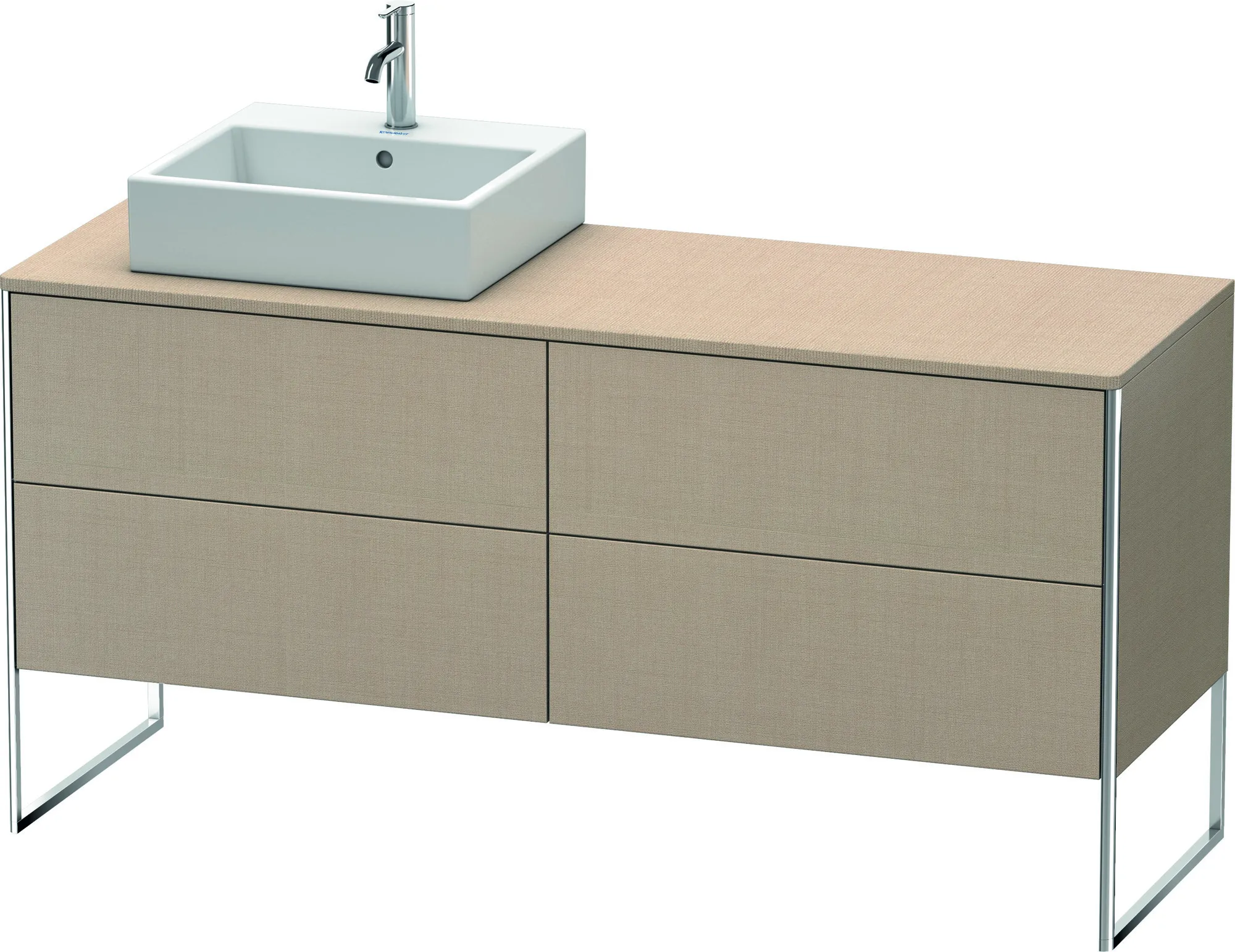 Duravit Waschtischunterschrank bodenstehend „XSquare“ 160 × 77,8 × 54,8 cm Leinen