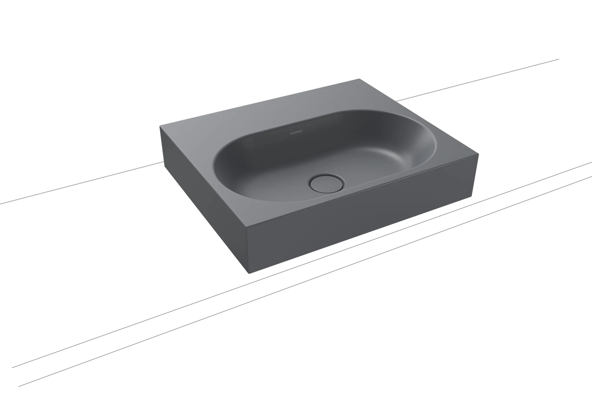 Kaldewei CENTRO Aufsatzwaschtisch, 600x500 mm, Randhöhe 120 mm, cool grey 70, Perl-Effekt, Antidröhn, ohne Überlauf Kaldewei CENTRO Aufsatzwaschtisch, 600x500 mm, Randhöhe 120 mm, cool grey 70, Perl-Effekt, Antidröhn, ohne Überlauf