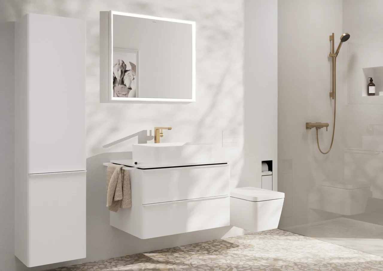 Hansgrohe Xarita E Spiegel 800/700/50 mm mit LED-Beleuchtung, IR-Sensor, Mattweiß Hansgrohe Xarita E Spiegel 800/700/50 mm mit LED-Beleuchtung, IR-Sensor, Mattweiß