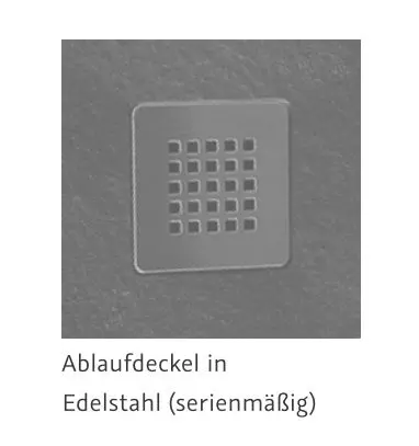 HSK Duschwanne mit Punktablauf „Apunto“ 1000 × 1000 mm mit Antislip, in Weiß (ähnlich RAL 9016)