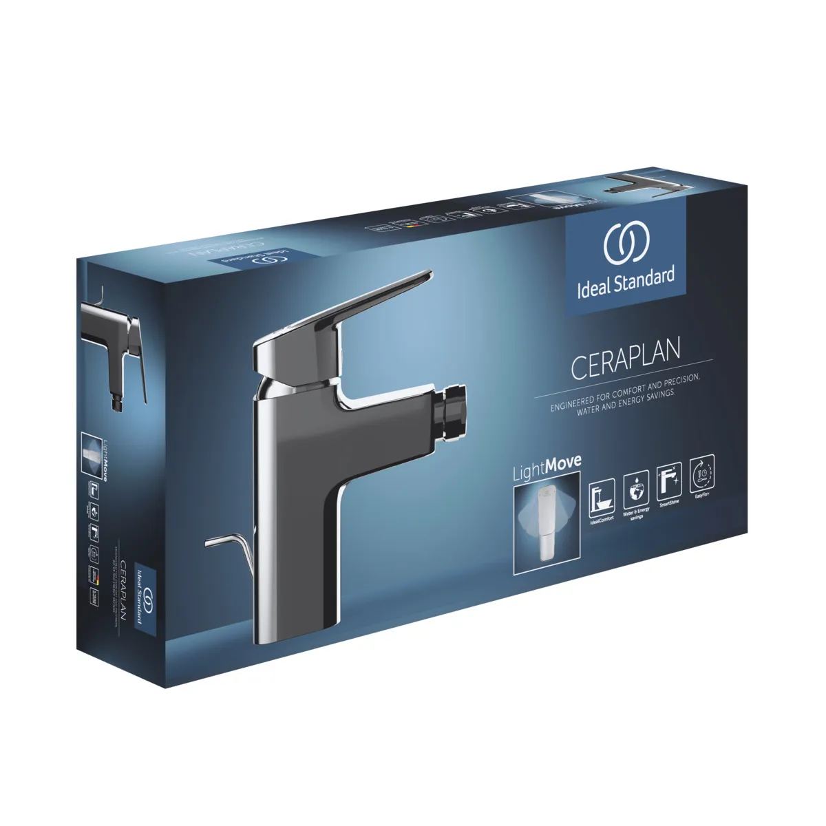 Bidetarmatur Ceraplan mit Ablaufgarnitur Ausladung 94mm Chrom Bidetarmatur Ceraplan mit Ablaufgarnitur Ausladung 94mm Chrom