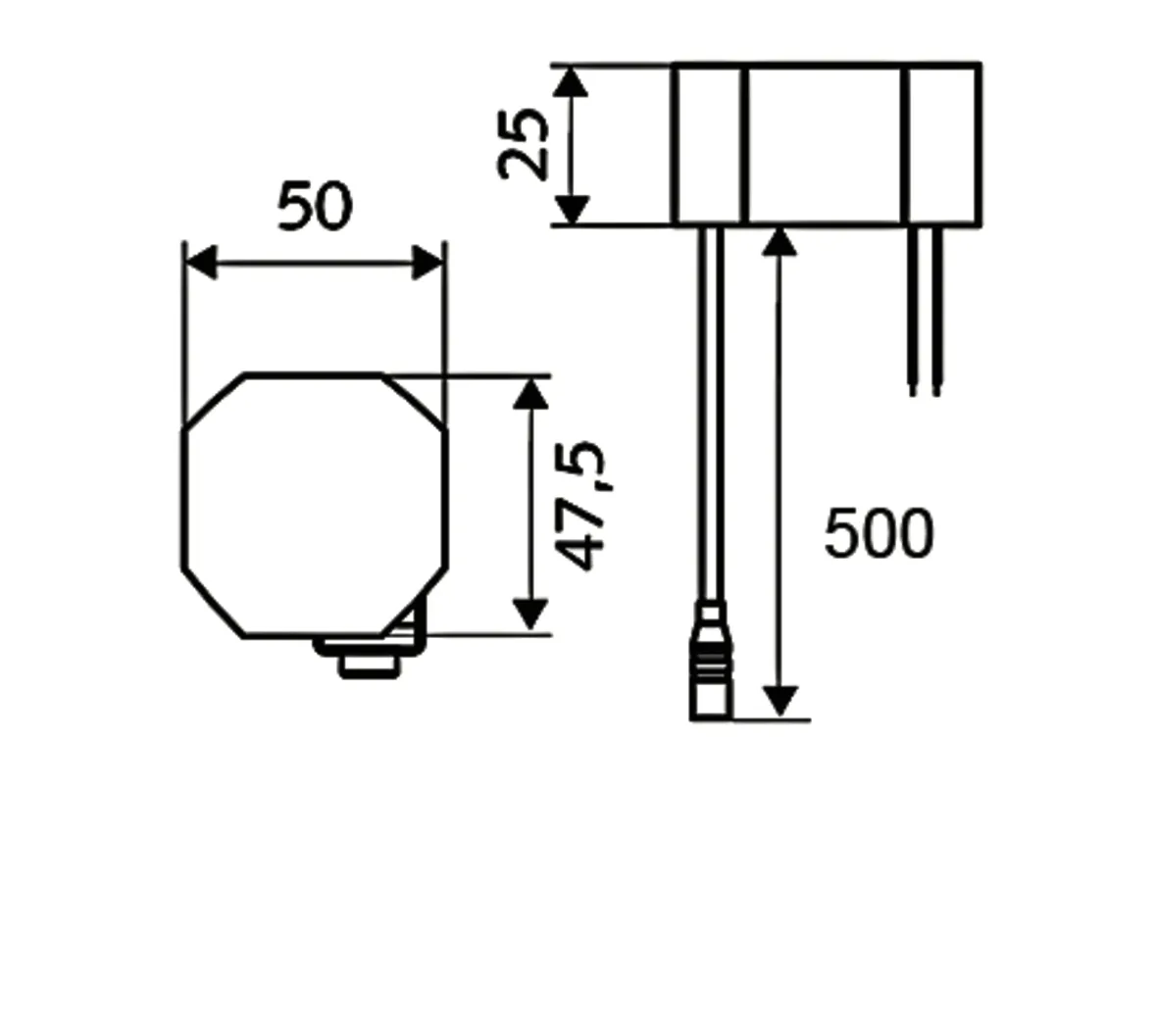 Unterputz-Netzteil 9 VDC, 100 - 240 VAC, 50 - 60 Hz, UP-Netzteil