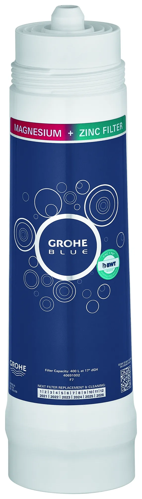 Magnesium + Zink Filter Blue 40691_2, BWT Austauschfilter für Blue Systeme, Kapazität 400 Liter bei 17° dGH Magnesium + Zink Filter Blue 40691_2, BWT Austauschfilter für Blue Systeme, Kapazität 400 Liter bei 17° dGH
