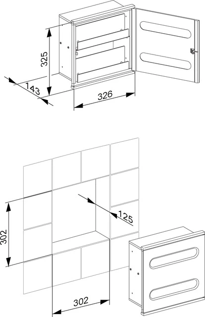 Plan Integral 44985011701 Modul Waschtisch 2 Anschlag links 326 x 325 x 143 mm verchromt/Aluminium silber