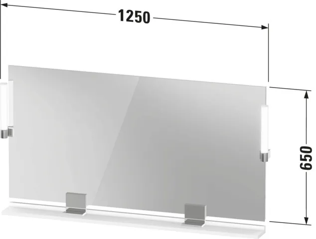 Duravit Spiegel „Sivida“ 133 × 65 cm in Diamantschwarz Duravit Spiegel „Sivida“ 133 × 65 cm in Diamantschwarz