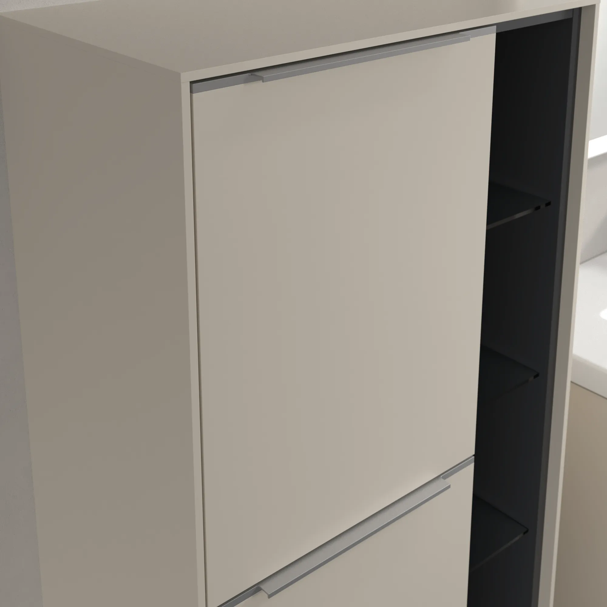 Villeroy & Boch Mittelschrank „Subway 3.0“ 57,4 × 120 × 36,2 × 36,2 cm 2 Türen, Anschlag (Scharnier) links, 2 Türen, Anschlag links