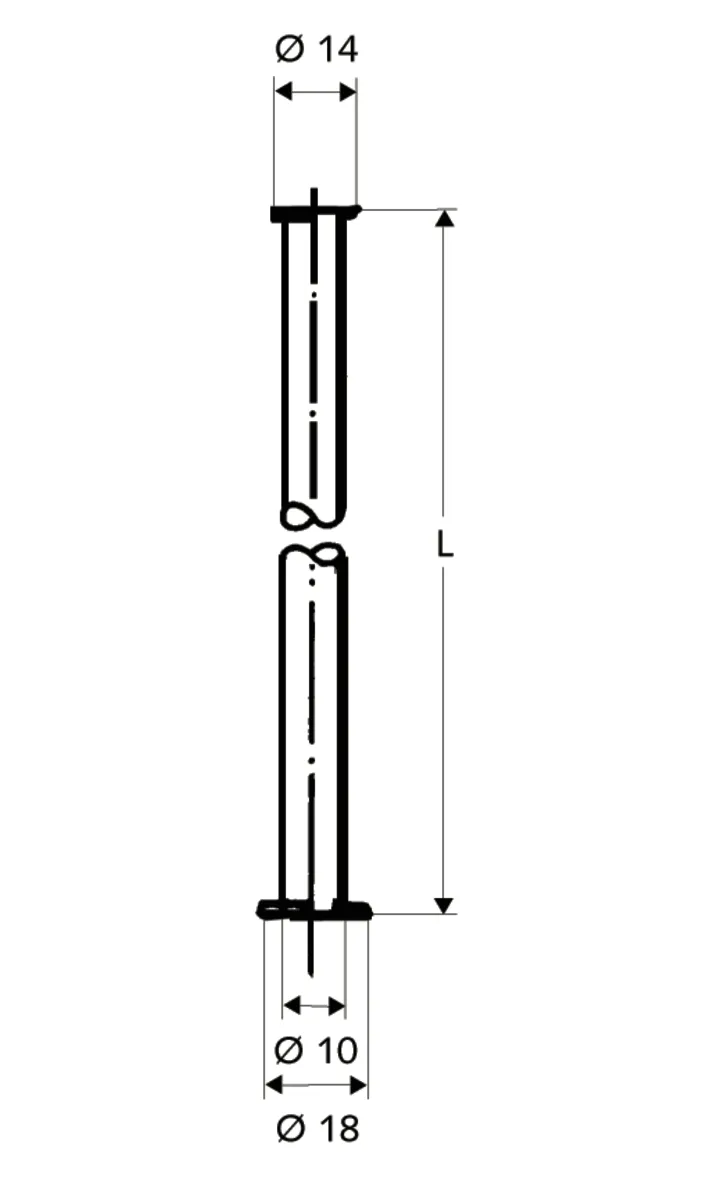 Kupferrohr Ø 10 mm, Einerseits mit Bördel Ø 14 mm für G 3/8 Überwurfmutter, andererseits mit Bördel Ø 18 mm für G 1/2 Überwurfmutter, 700 mm, chrom Kupferrohr Ø 10 mm, Einerseits mit Bördel Ø 14 mm für G 3/8 Überwurfmutter, andererseits mit Bördel Ø 18 mm für G 1/2 Überwurfmutter, 700 mm, chrom