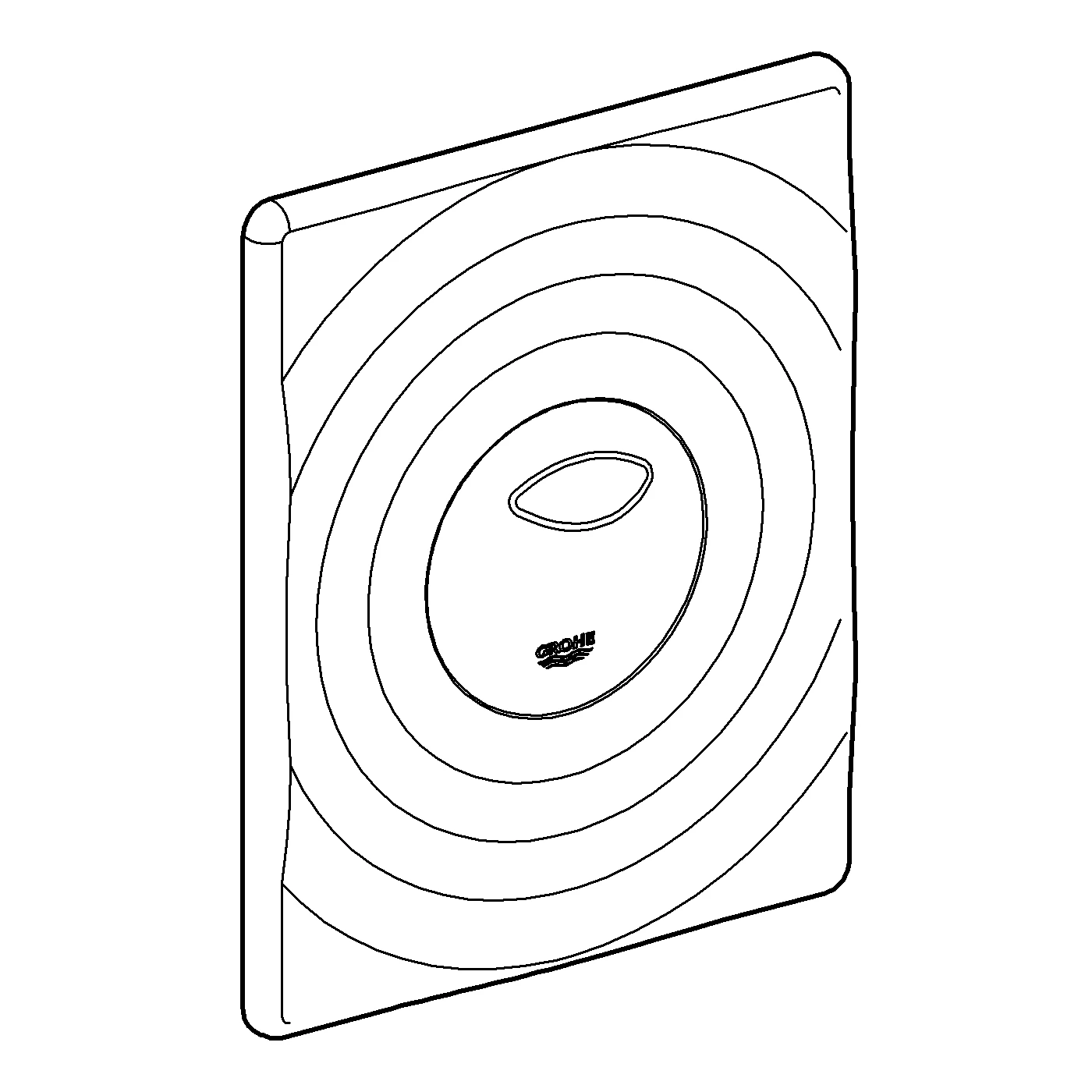 WC-Betätigung Surf 42302, für den Ersatzfall, 2-Mengen- und Start & Stopp-Betätigung, 156 × 197 mm, senkrechte und waagerechte Montage, chrom