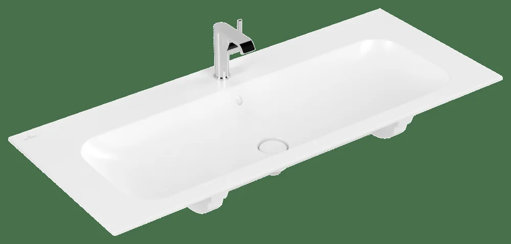 Villeroy & Boch Finion Schrankwaschtisch 1200x500mm, TitanCeram, Rechteck, 1HL. m. verd. ÜL., Stone White CeramicPlus