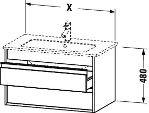 Duravit Waschtischunterschrank wandhängend „Ketho“ 60 × 48 × 47,5 cm in Nussbaum Dunkel Duravit Waschtischunterschrank wandhängend „Ketho“ 60 × 48 × 47,5 cm in Nussbaum Dunkel