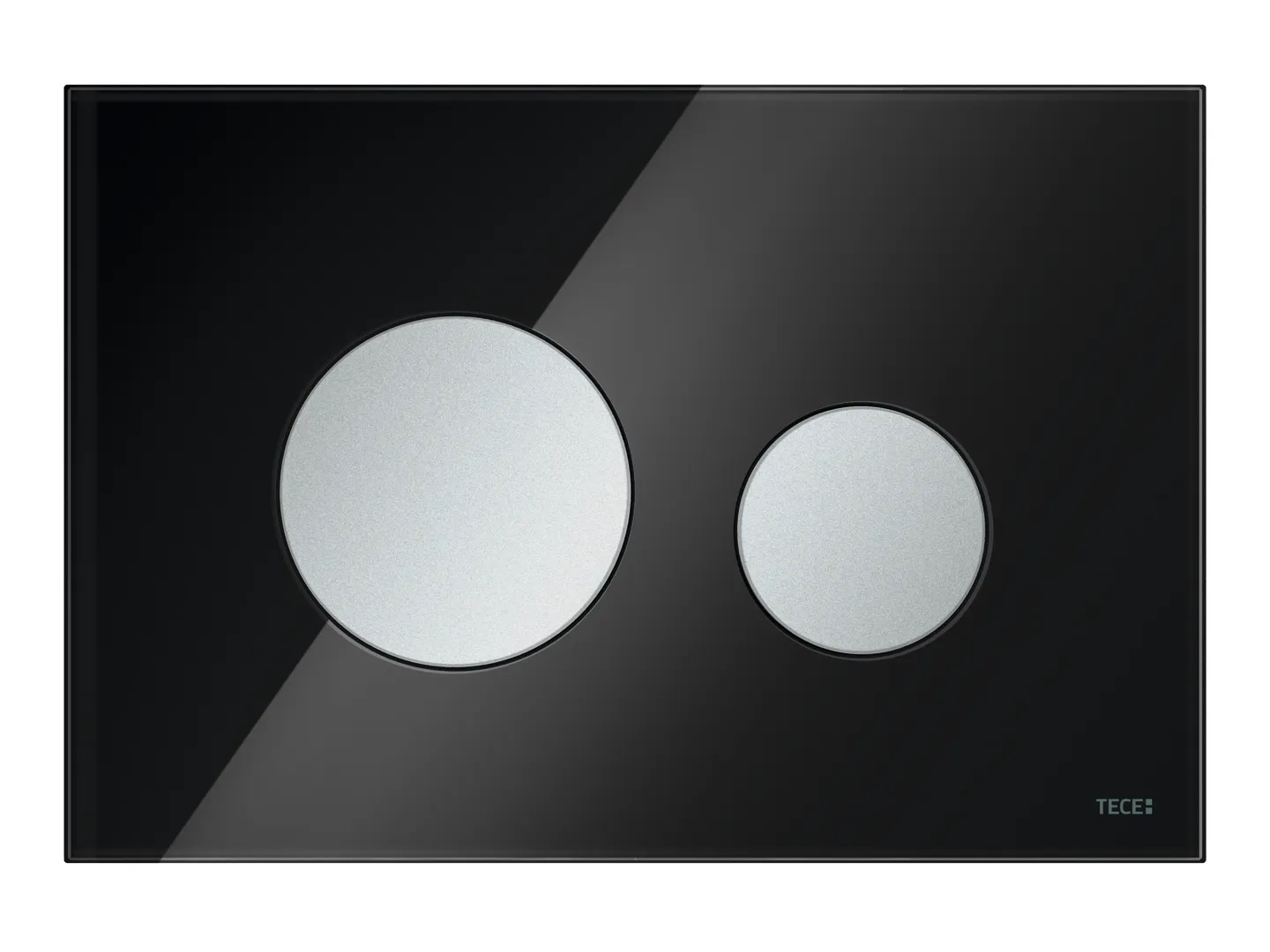 loop WC-Betätigungsplatte Zweimengen Glas schwarz glzd. Tasten Chrom matt loop WC-Betätigungsplatte Zweimengen Glas schwarz glzd. Tasten Chrom matt