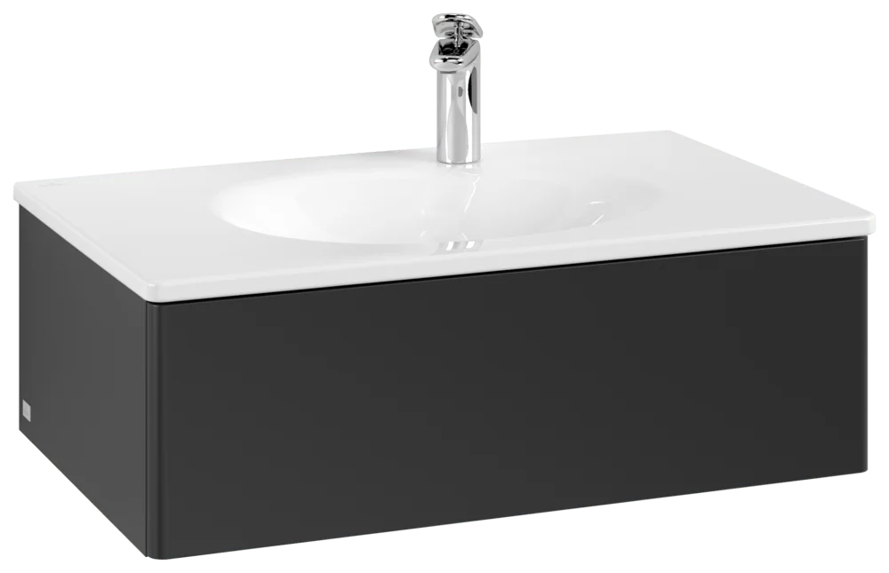 Villeroy & Boch Waschbeckenunterschrank Antao K01, eckig, Black Matt Lacquer, 788 x 256 x 496 mm, Höhe 256 mm, Wanneneinbaumaß 788 mm