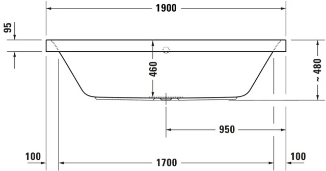 Duravit Badewanne „Happy D.2“ rechteck 1900 × 900 mm in Weiß Duravit Badewanne „Happy D.2“ rechteck 1900 × 900 mm in Weiß