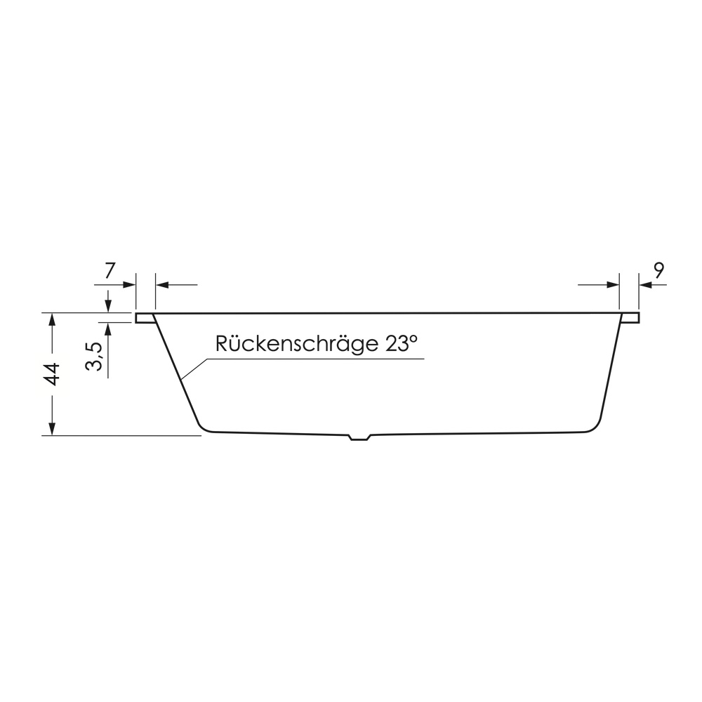 repaBAD Badewanne „Livorno Eco“ trapez 1800 mm in Weiß Matt