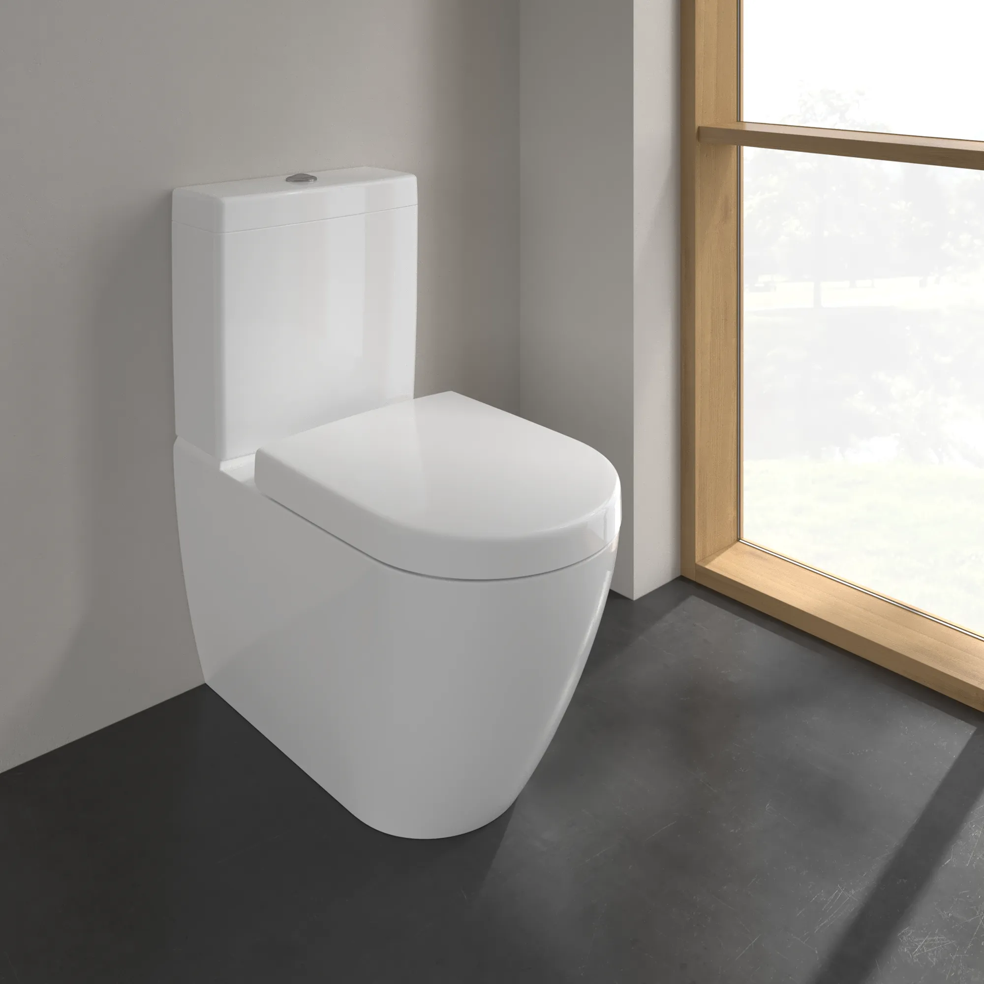 Stand-Tiefspül-WC für Kombination mit Spülkasten DirectFlush „Subway 2.0“ 37 × 40 × 70 cm, ohne Spülrand, Abgang waagerecht