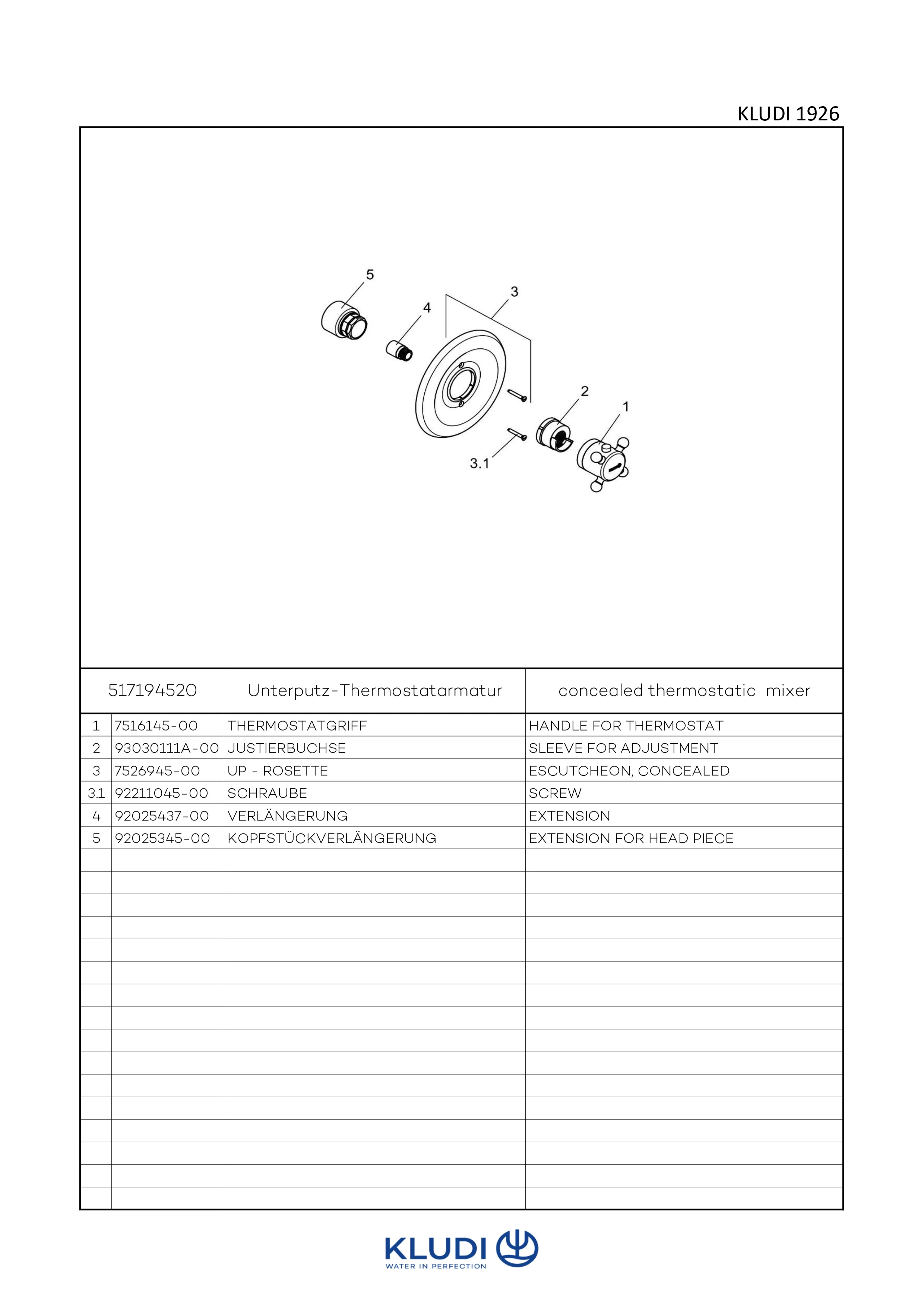 1926 UPThermostatarmatur UPFeinbauSet vergoldet 1926 UPThermostatarmatur UPFeinbauSet vergoldet