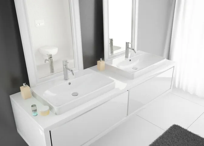 Hoesch Carta Aufsatz-Waschbecken Mineralguss Solique, Weiß matt Hoesch Carta Aufsatz-Waschbecken Mineralguss Solique, Weiß matt