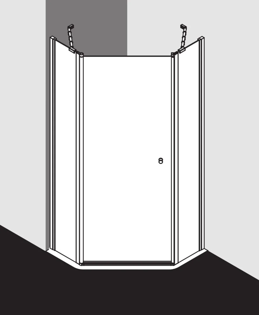 Kermi Duschdesign IBIZA 2000 Fünfeck-Duschkabine (Schwingtür mit Festfeldern) weiß, 1000x2000 mm Kermi Duschdesign IBIZA 2000 Fünfeck-Duschkabine (Schwingtür mit Festfeldern) weiß, 1000x2000 mm