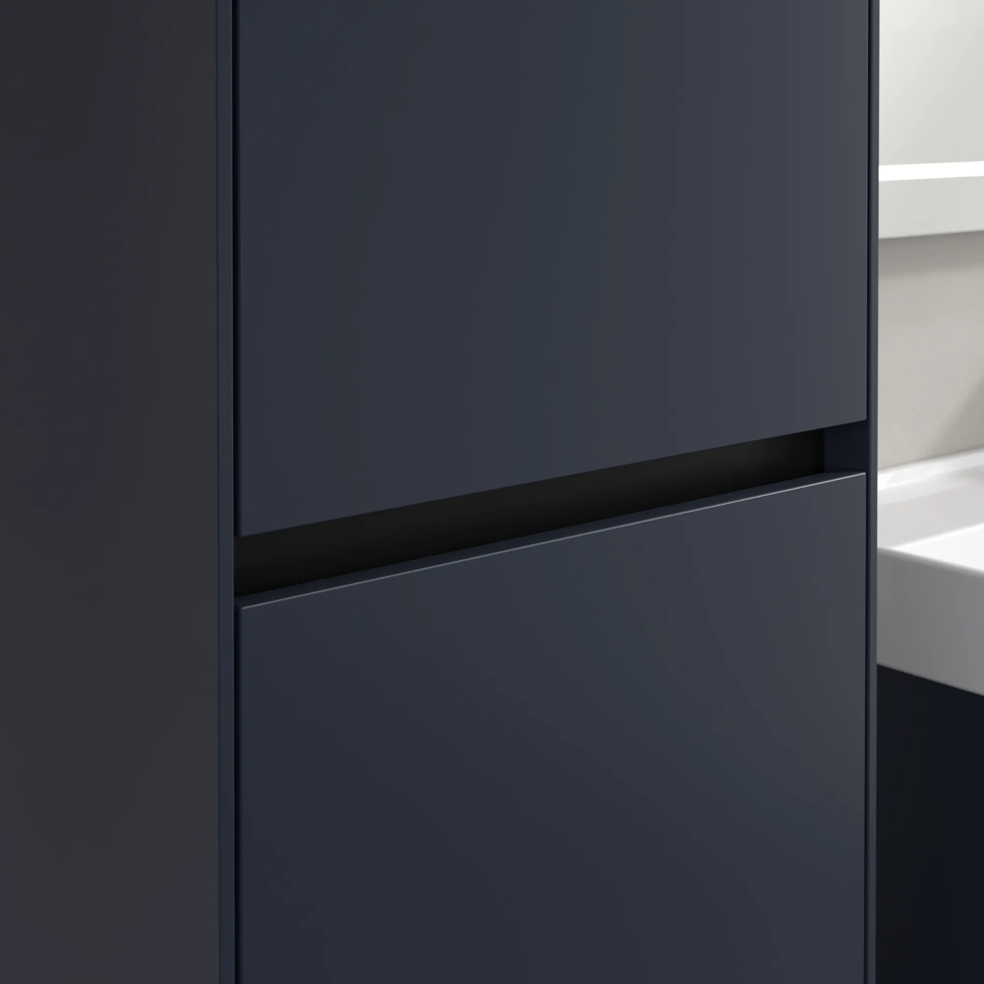 Villeroy & Boch Hochschrank mit Wäschekorb „Collaro“ 45,4 × 153,8 × 34,9 cm ohne Beleuchtung, Anschlag links, 1 Tür