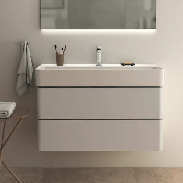Waschbecken „StradaII“ 100 × 43 × 17 cm, Hahnlochposition mittig Waschbecken „StradaII“ 100 × 43 × 17 cm, Hahnlochposition mittig
