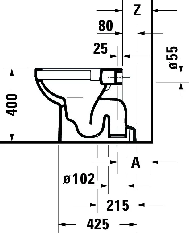 Stand-Tiefspül-WC „No.1“ 37 × 40 × 56 cm