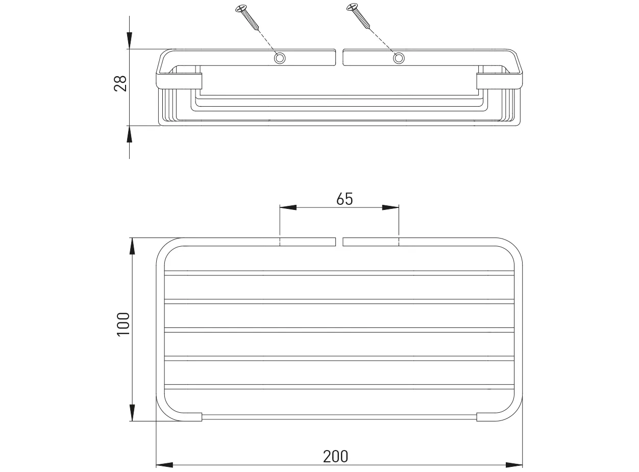 ASW Seifenkorb Chrom Offen, 200mm x 100mm