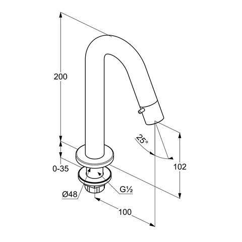 BOZZ Standventil mit Kopfsteuerung chrom BOZZ Standventil mit Kopfsteuerung chrom