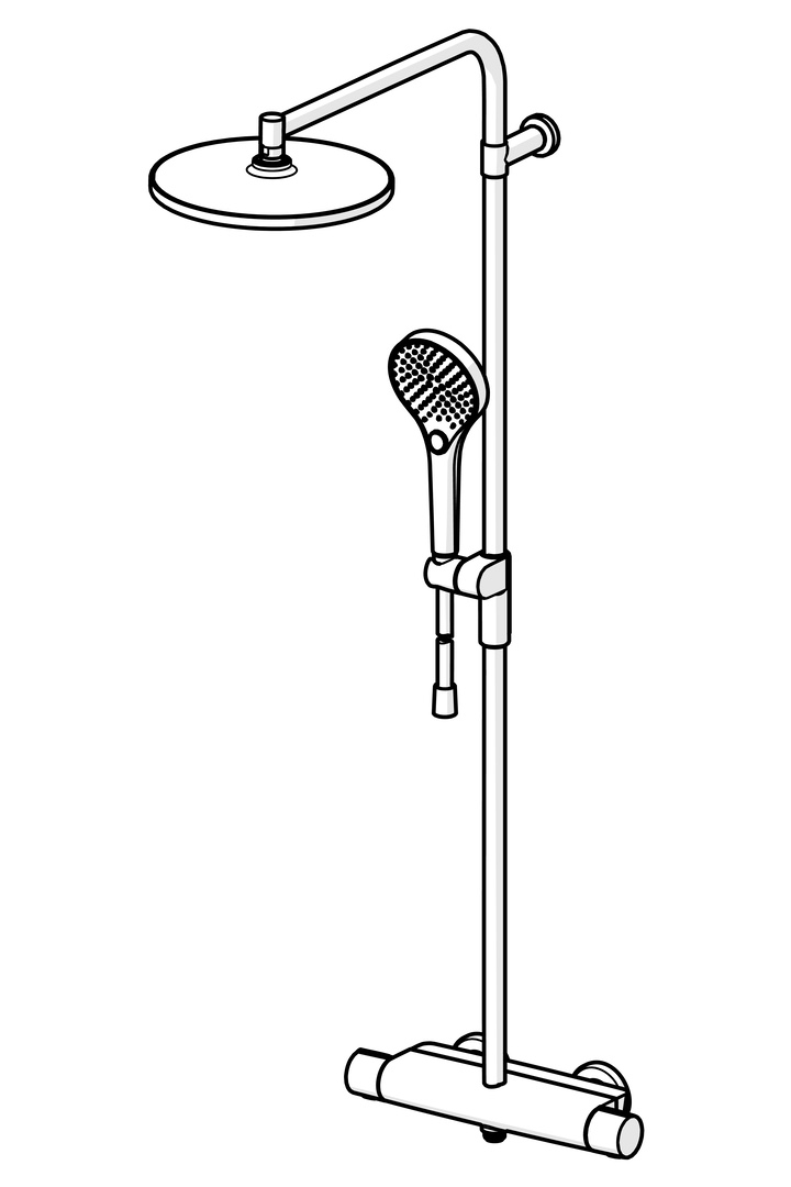 Zweihand-Duscharmatur „Viva“ in Stahl gebürstet Zweihand-Duscharmatur „Viva“ in Stahl gebürstet