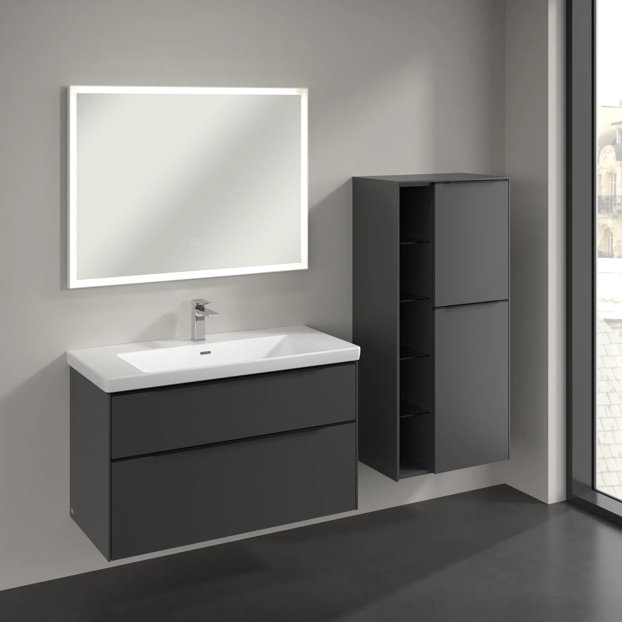 Villeroy & Boch Subway 3.0 Mittelschrank C59901, 574 x 1200 x 362 mm, Anschlag rechts, Graphite Villeroy & Boch Subway 3.0 Mittelschrank C59901, 574 x 1200 x 362 mm, Anschlag rechts, Graphite