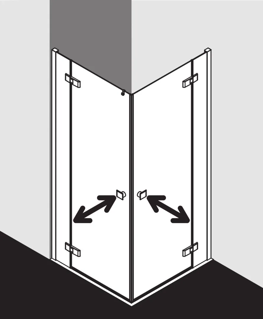 Kermi Duschdesign MENA ME EPR / EPL Eckeinstieg 2-teilig, Silber Hochglanz Kermi Duschdesign MENA ME EPR / EPL Eckeinstieg 2-teilig, Silber Hochglanz
