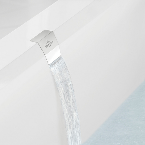 Villeroy & Boch Badewanne inkl. Wannenträger, Ab-& Überlaufgarnitur und Wasserzulauf „Squaro Edge 12“ rechteck 180 × 80 cm