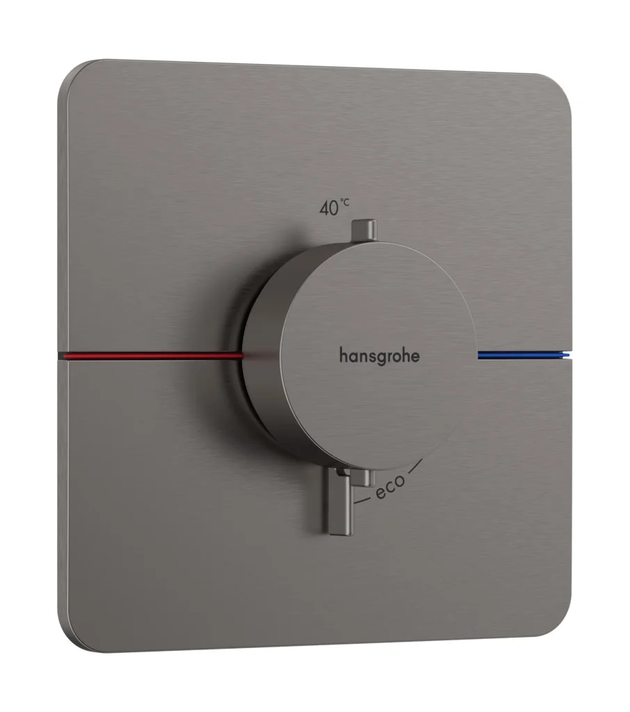 Hansgrohe ShowerSelect Comfort Q Thermostat Unterputz, Brushed Black Chrome, flache Rosette, einfache Installation
