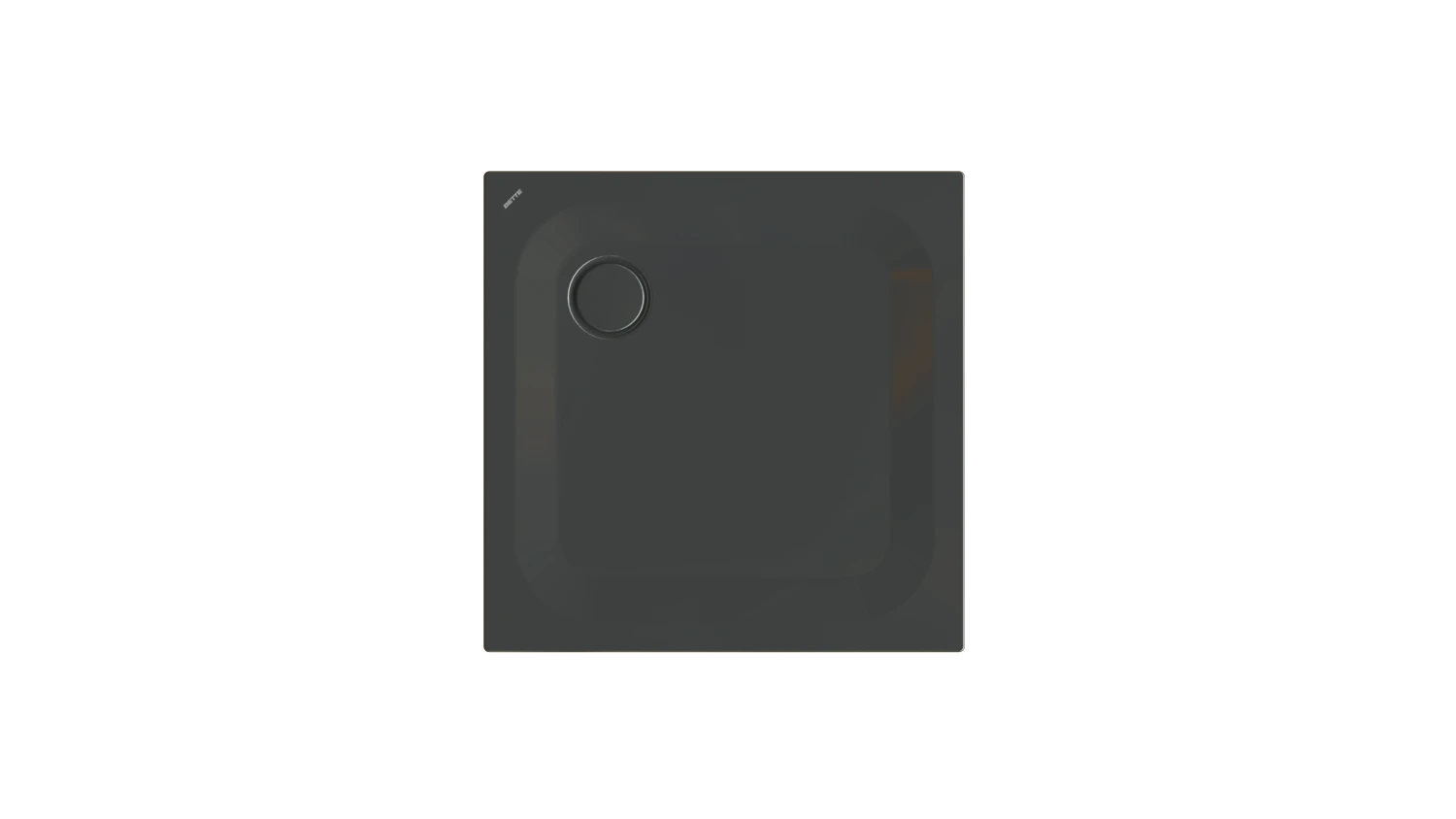 Bette quadrat Duschwanne „BetteUltra“ 800 × 800 mm ohne Oberflächenbeschichtung, ohne Oberflächenveredelung, ohne Wannenträger, in Schwarz