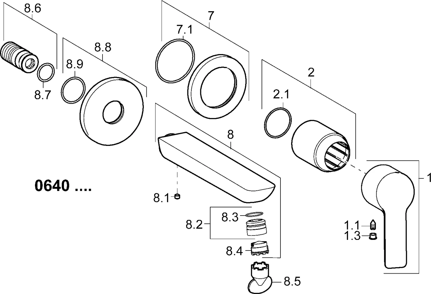 HansaLIGNA Waschtischarmatur, Einhebelmischer Fertigmontageset für Waschtischbatterie, Rosette rund, Ausladung 185 mm, DN15 Chrom