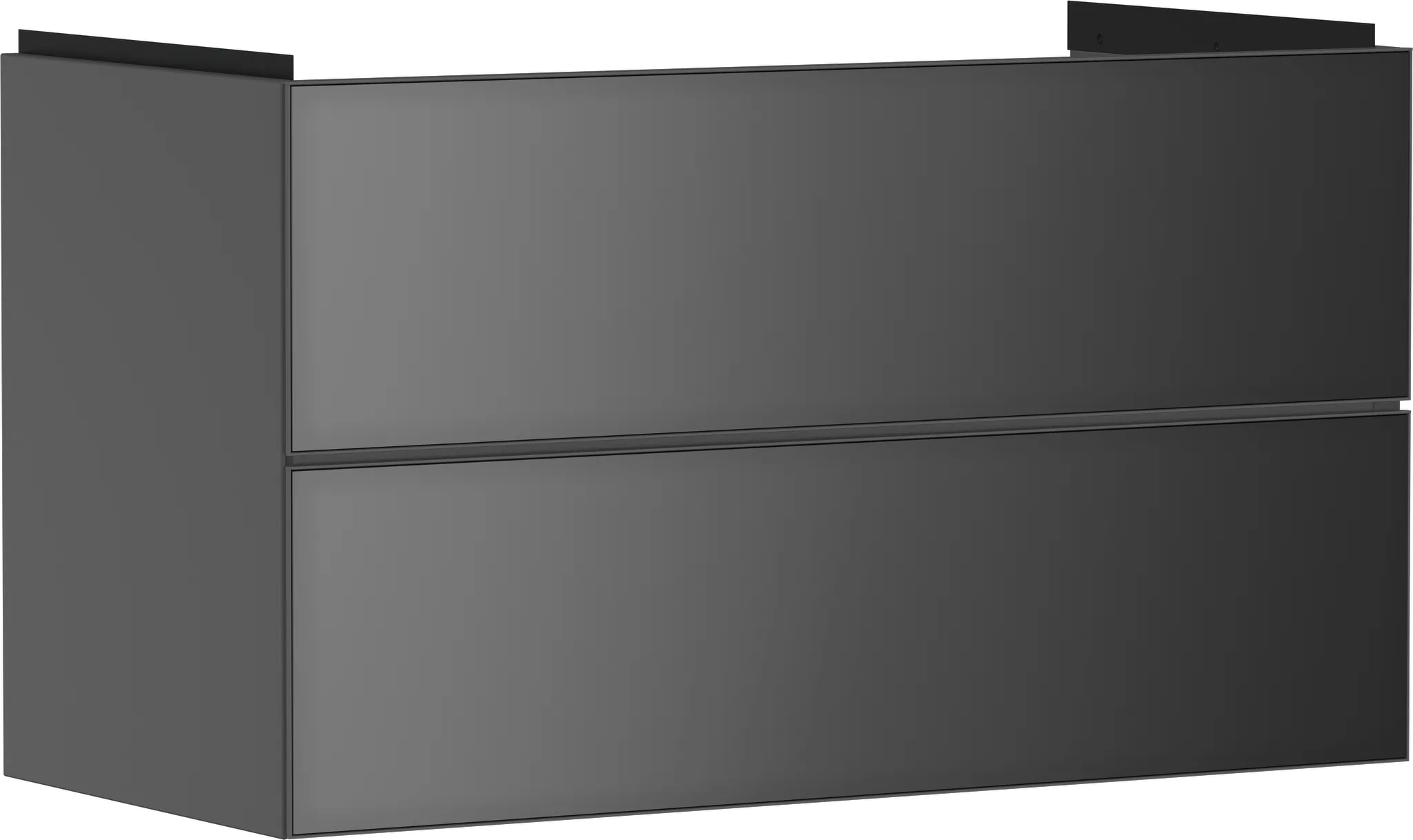 Xevolos E Waschtischunterschrank Schiefergrau Matt 980/475 mit 2 Schubkästen für Waschtisch Bronze Struktur