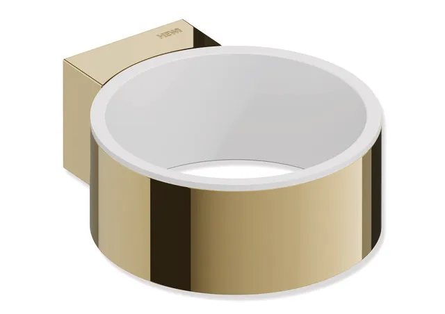 Föhnhalter des Systems 900, Halter aus Edelstahl, PVD, zur Wandmontage, mit Einsatz zum Schutz aus mattem Polyamid, weiß, in Farbe CK (Messing glänzend) Föhnhalter des Systems 900, Halter aus Edelstahl, PVD, zur Wandmontage, mit Einsatz zum Schutz aus mattem Polyamid, weiß, in Farbe CK (Messing glänzend)