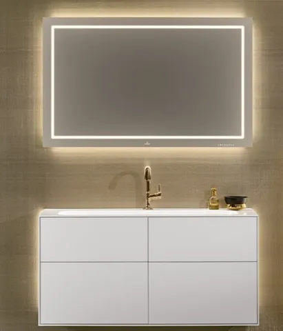 Villeroy & Boch Schrankwaschtisch aus TitanCeram „Finion“ 1000 × 500 × 160 mm, mit Hahnlochbohrung, Hahnlochposition mittig in Weiß Alpin, mit CeramicPlus Villeroy & Boch Schrankwaschtisch aus TitanCeram „Finion“ 1000 × 500 × 160 mm, mit Hahnlochbohrung, Hahnlochposition mittig in Weiß Alpin, mit CeramicPlus