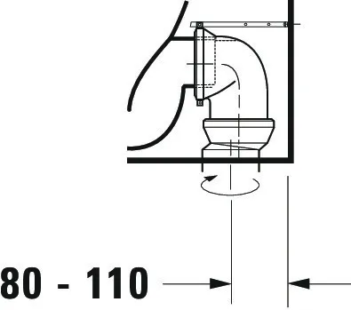 Stand-Tiefspül-WC back to wall „D-Neo“ 37 × 40 × 58 cm in, Abgang waagerecht