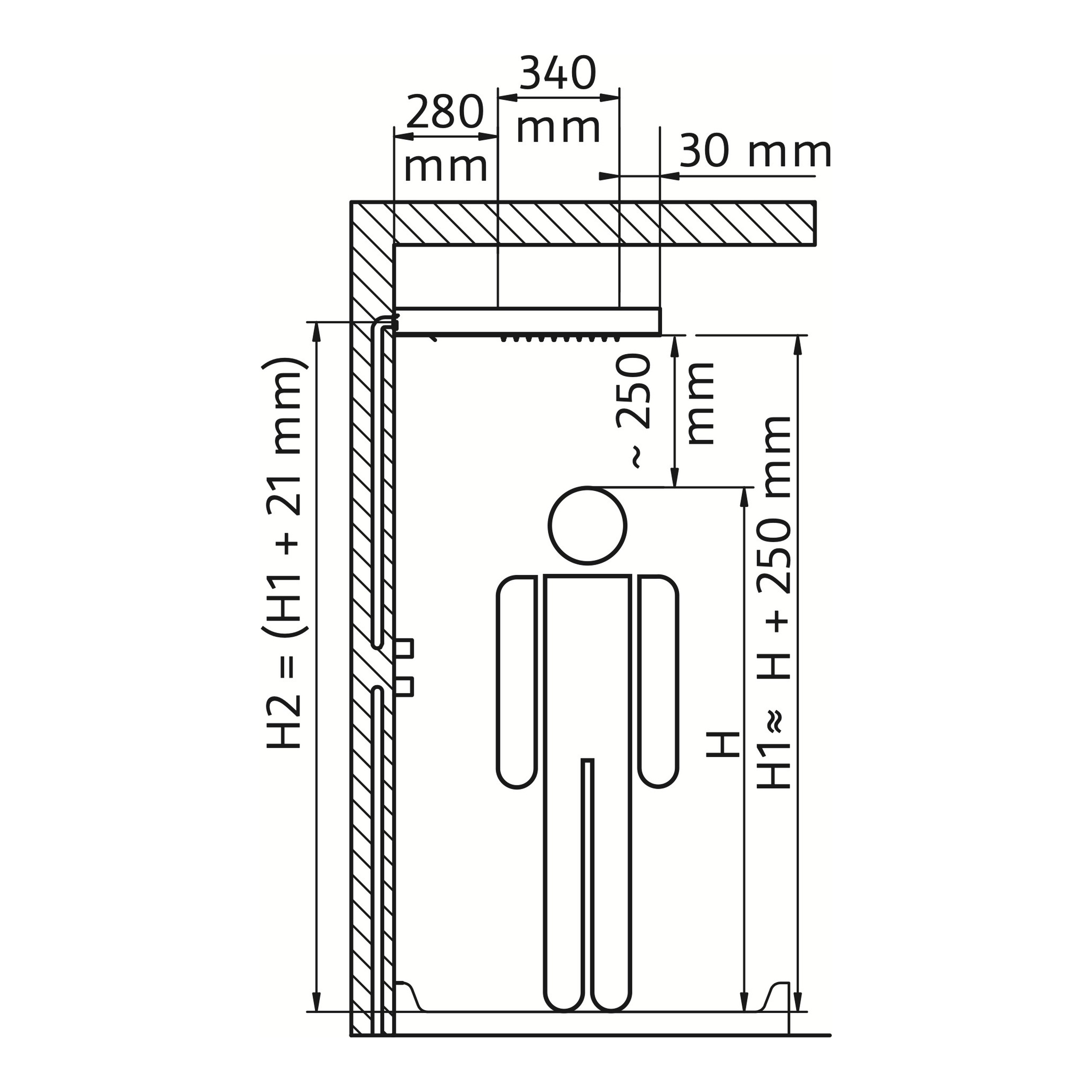 HSK Regentraverse „Lavida Plus“ mit Schwallbrause – freihängend 67 cm HSK Regentraverse „Lavida Plus“ mit Schwallbrause – freihängend 67 cm