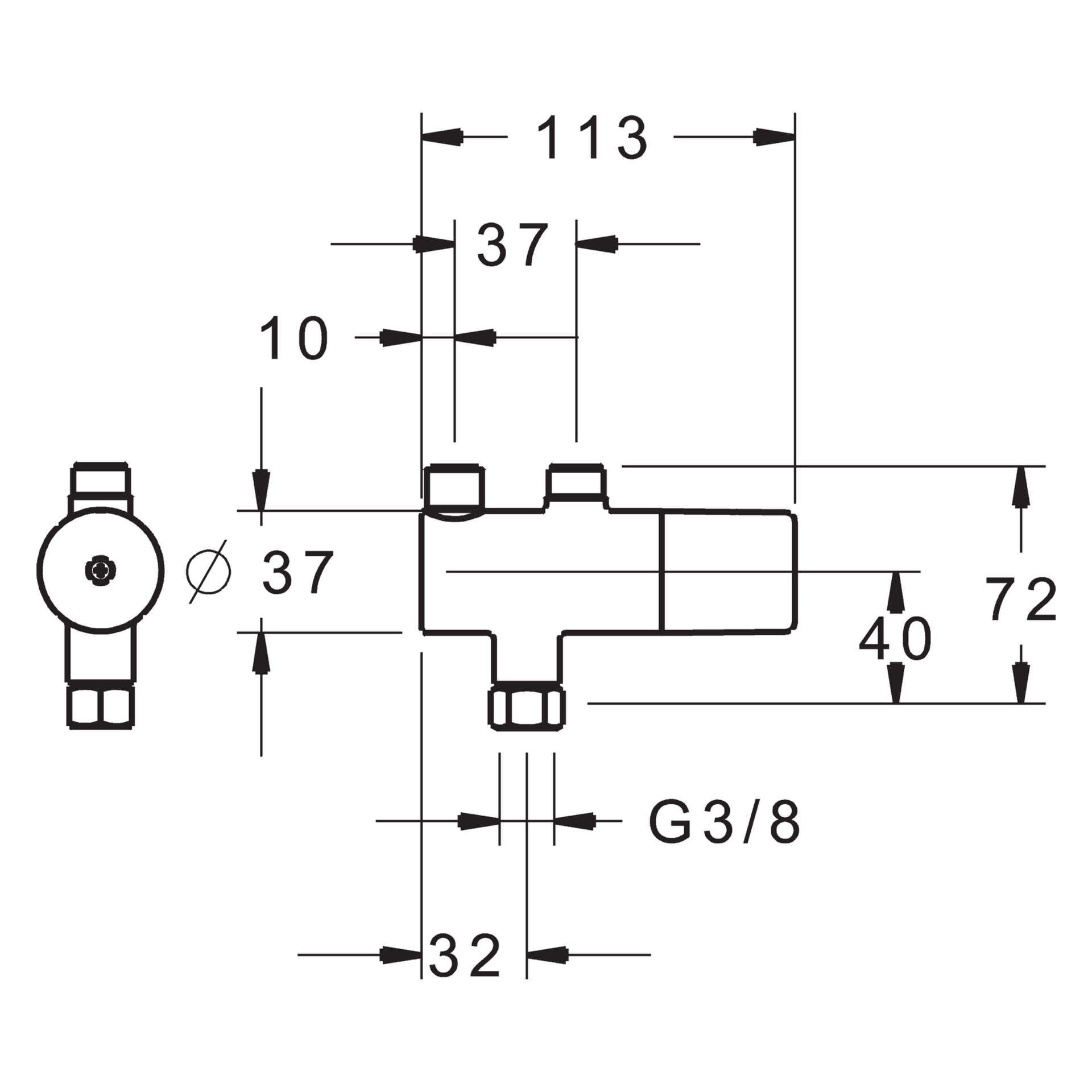 HA Sicherheits-Thermostat Vormischer HANSAMINIMAT 6341 Chrom